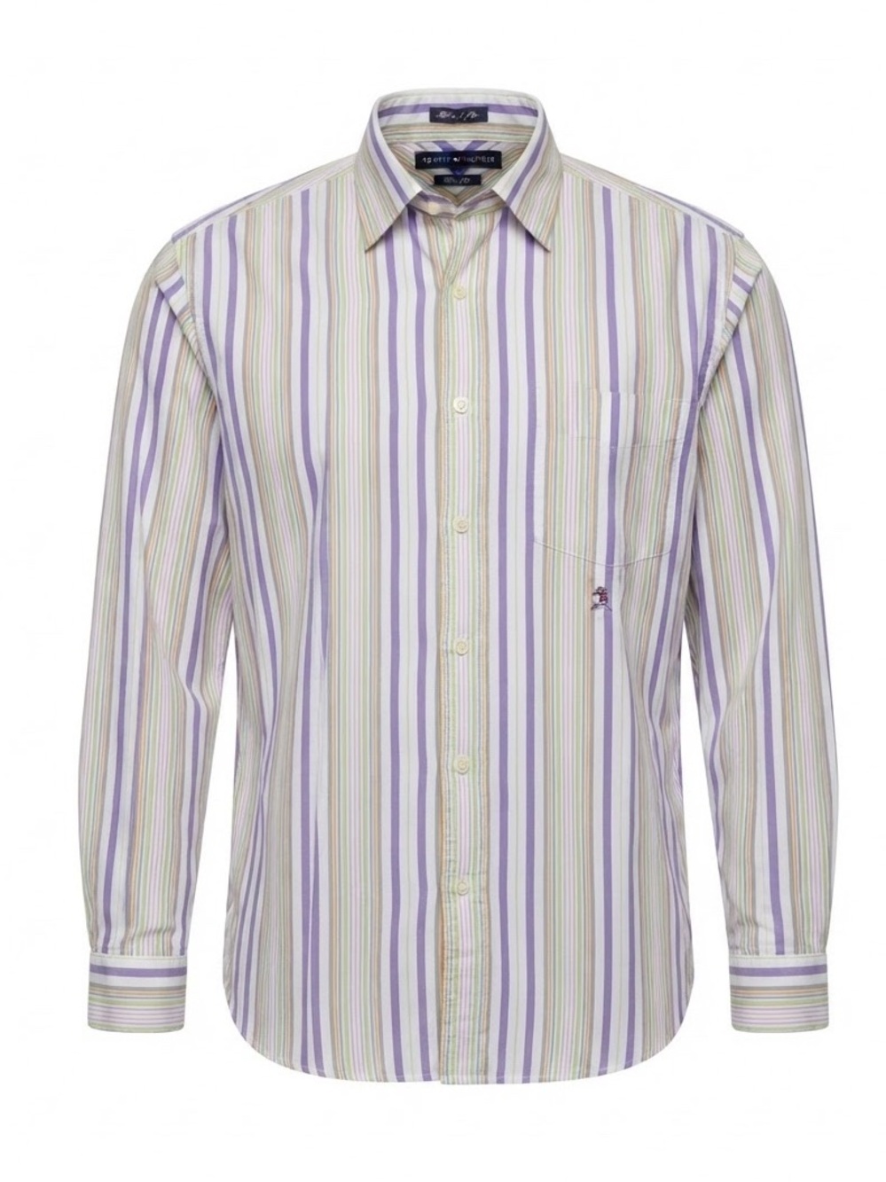 Vintage 80’s Ply Tommy Hilfiger Mens Striped Button Up Shirt Size L Cotton